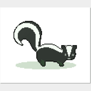 Sleek Nightstalker: Pixel Art Civet Design for Fashionable Attire Posters and Art